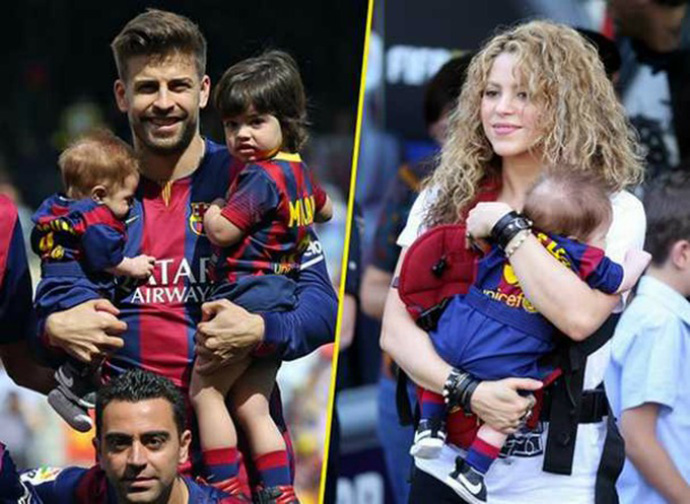 Football-family-Shakira-And-Gerard-Pique-Official-Debut-With-Milan-and-Sasha